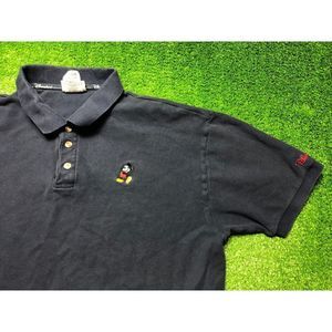 Vintage 90s Disney Mickey Mouse Embroidered Men's Short Sleeve Polo XL Blue